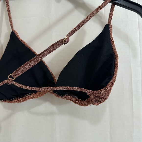 Women’s Metallic Brown Triangle Bikini Top - Picture 7 of 11
